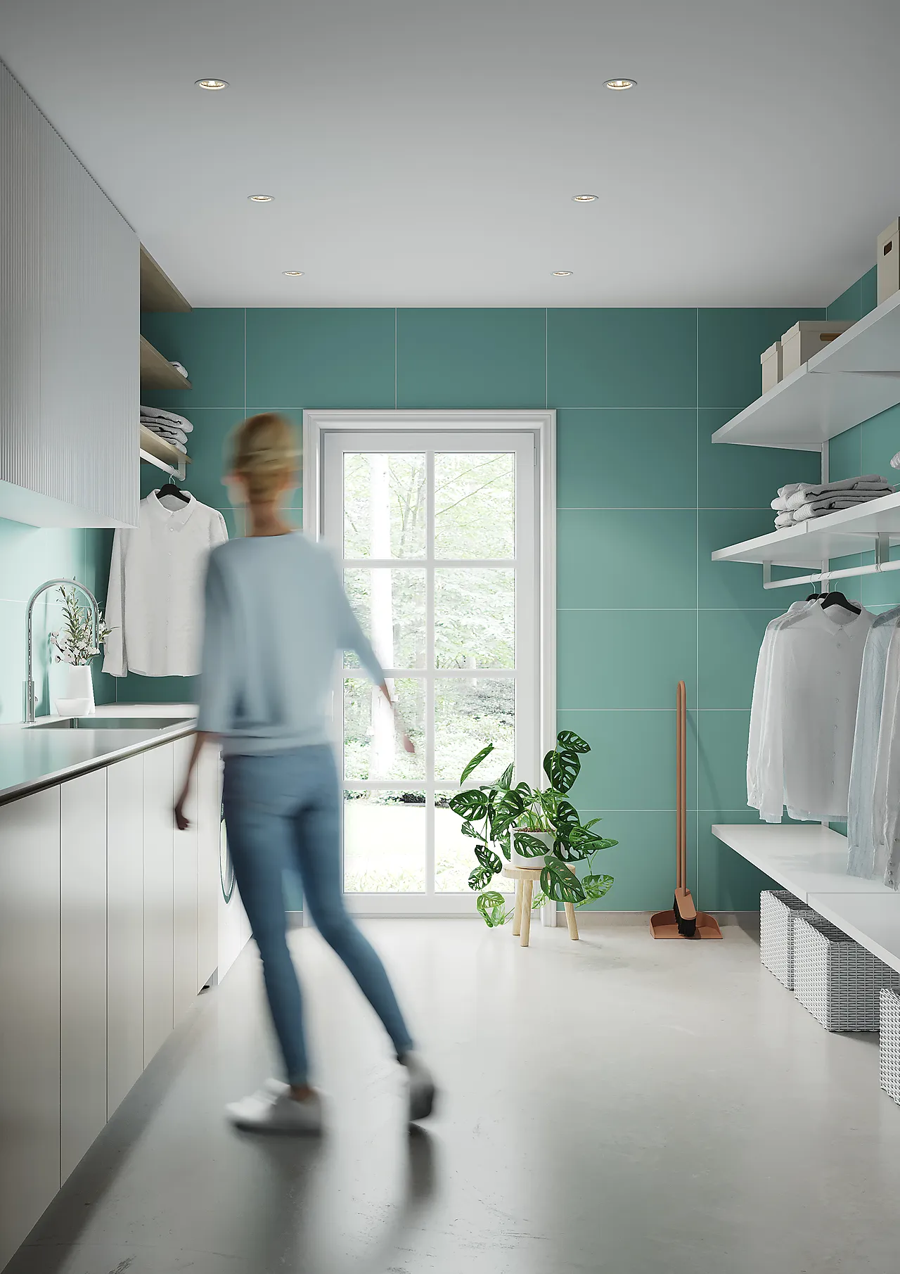 Fibo Baderomsplate 3212M6040 Aqua Mint 60x40cm 10x620x2400mm null - null - 2 - Miniatyr