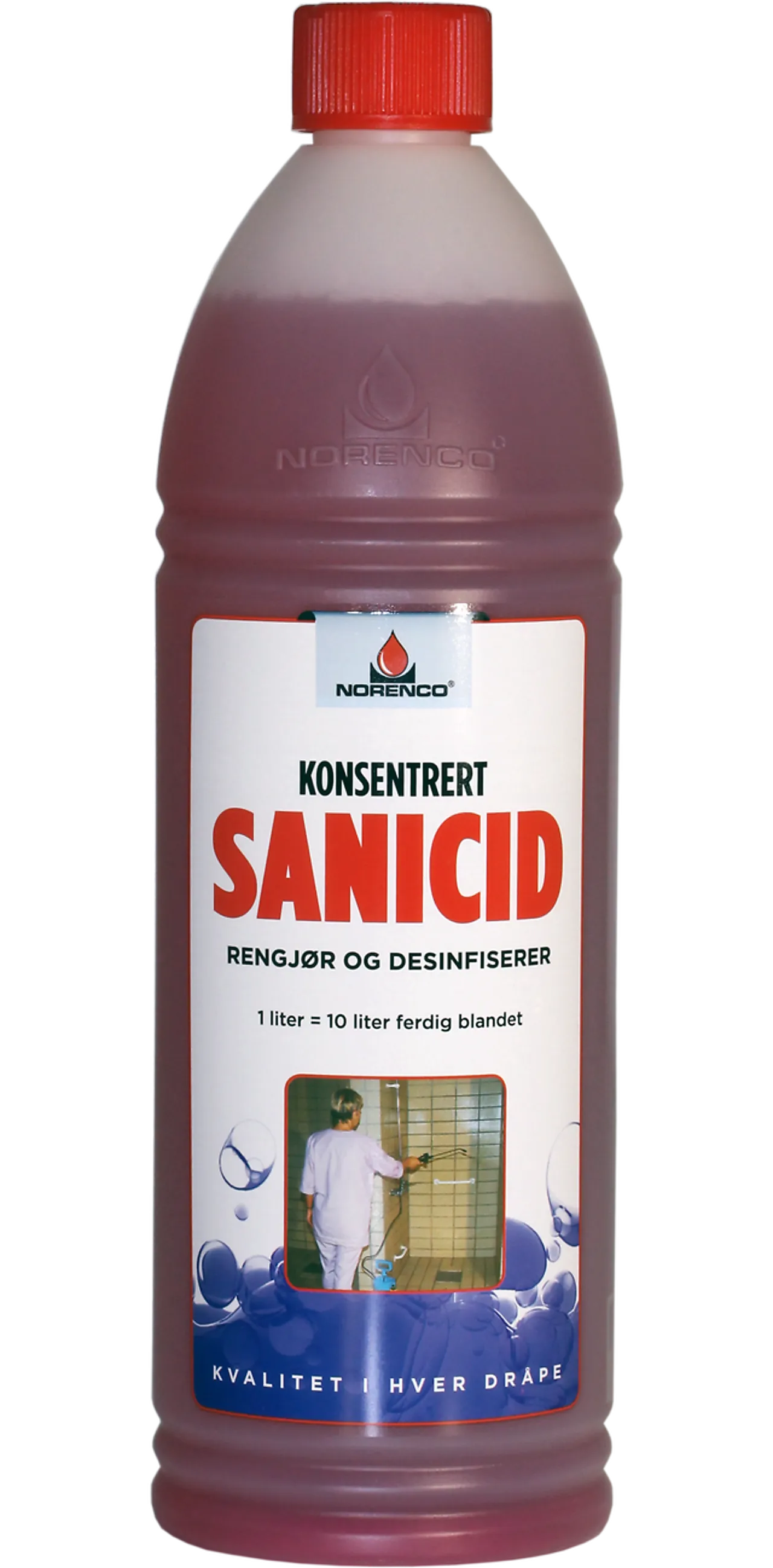 Desinfeksjon sanicid 1l kons. For dusj og bad Desinfeksjon sanicid 1l kons. For dusj og bad