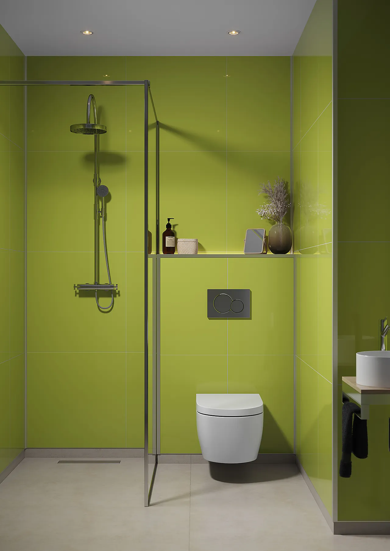 Fibo Baderomsplate 2446M6060 Lime 60x60cm 10x620x2400mm null - null - 3 - Miniatyr