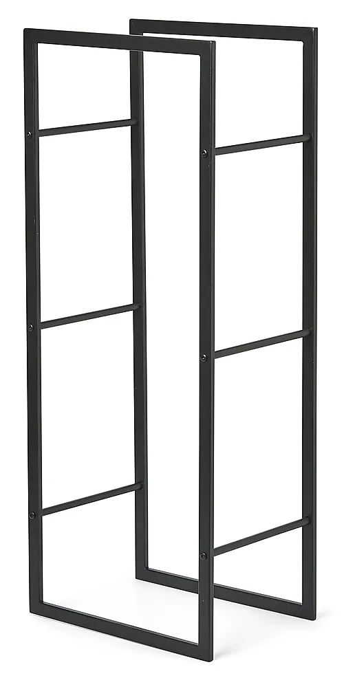 Vedstativ svart 100x40x28 cm