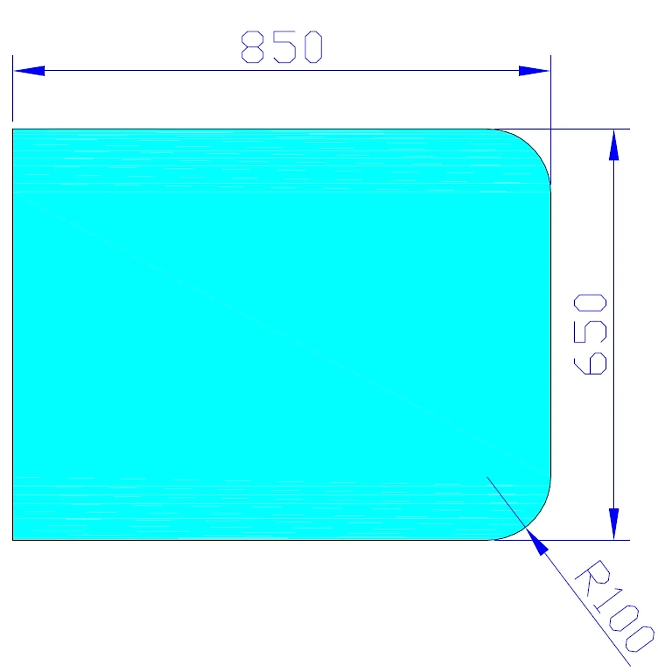 Gulvplate glass 650 x 850 mm Gulvplate glass 650 x 850 mm
