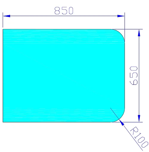 Gulvplate glass 650 x 850 mm