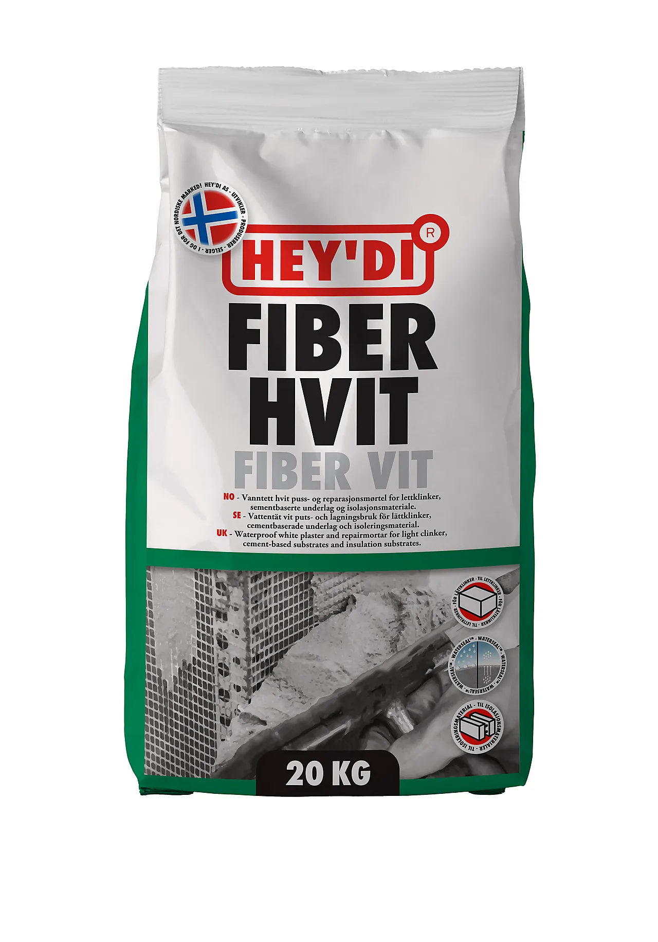 Mørtel Fiber Hvit 20 kg Mørtel Fiber Hvit 20 kg