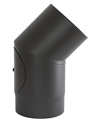 Røykrør kne Ø150 mm 90° 3-delt med luke