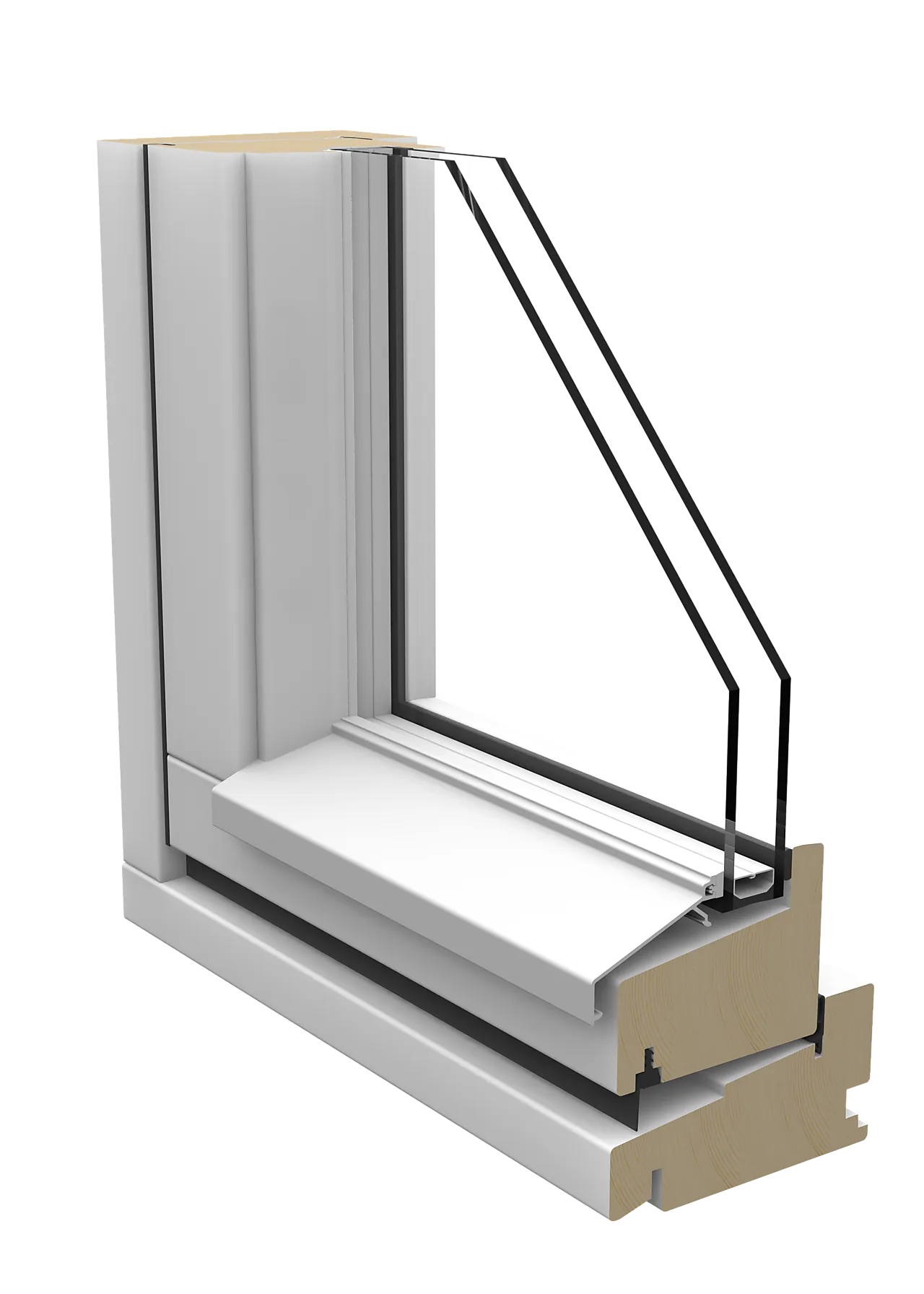 Vindu fk 96 (1,2) 9x12 fastkarm tre hvit null - 90x120 - 3 - Miniatyr