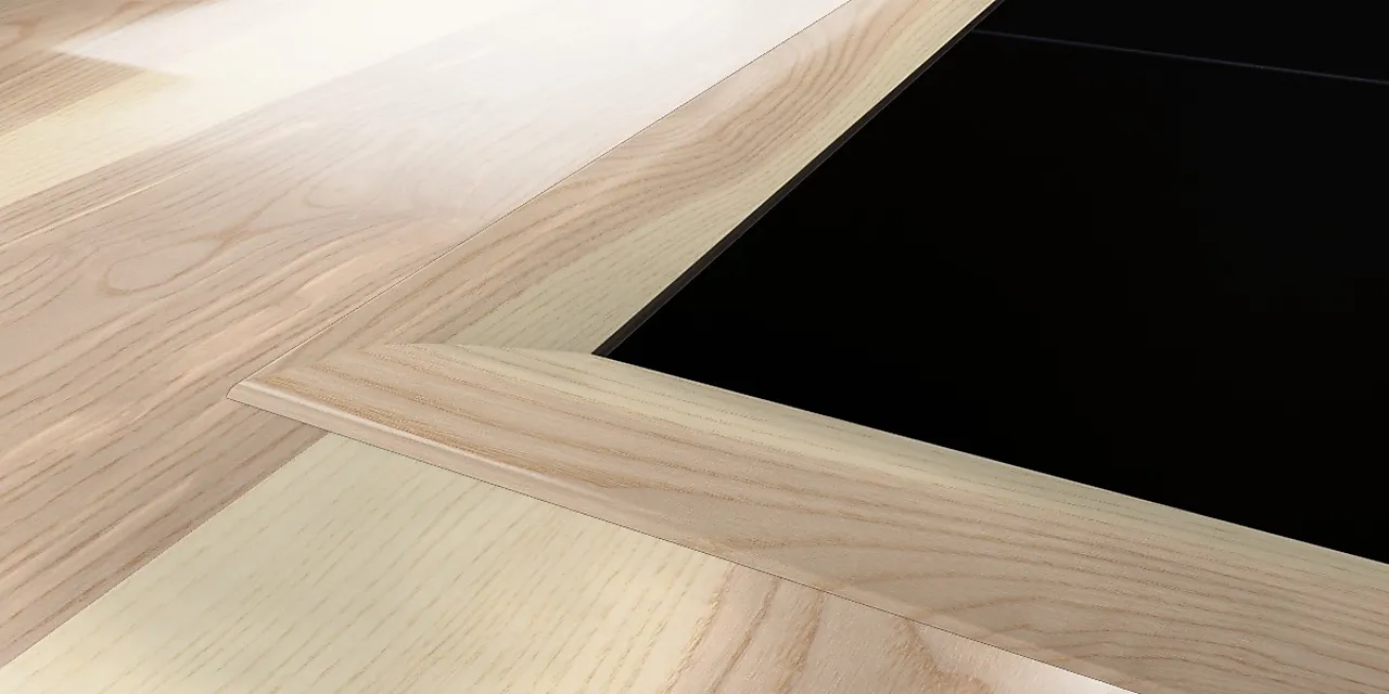 Kahrs 15mm Massiv nivålist Ask hvit matt lakk