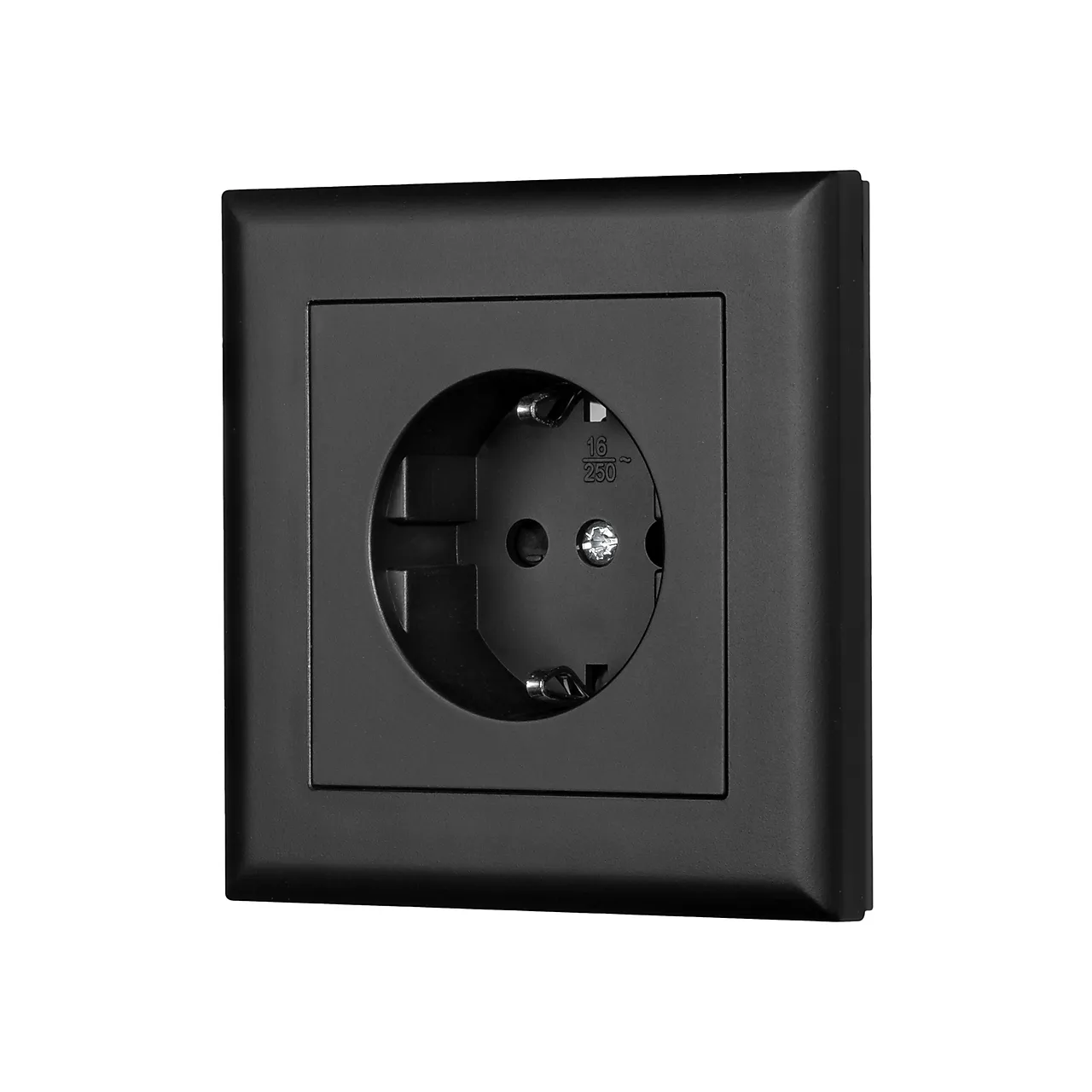 Stikkontakt m/jord innfelt sort