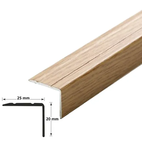 Trappenese nr 9.1 selvklebende aluminium 2 meter eik