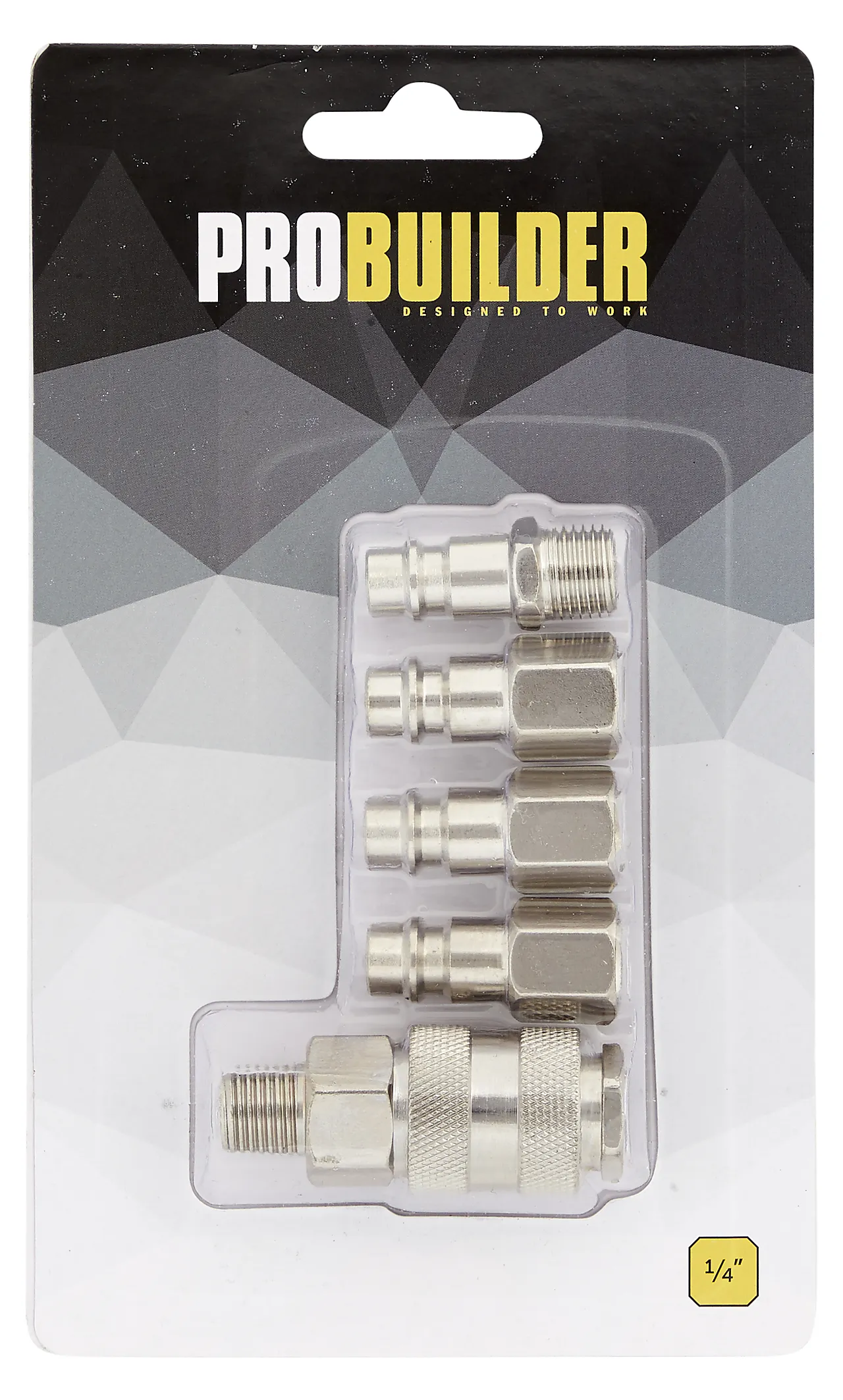 Koplingsett trykkluft 5deler 1/4" probuilder