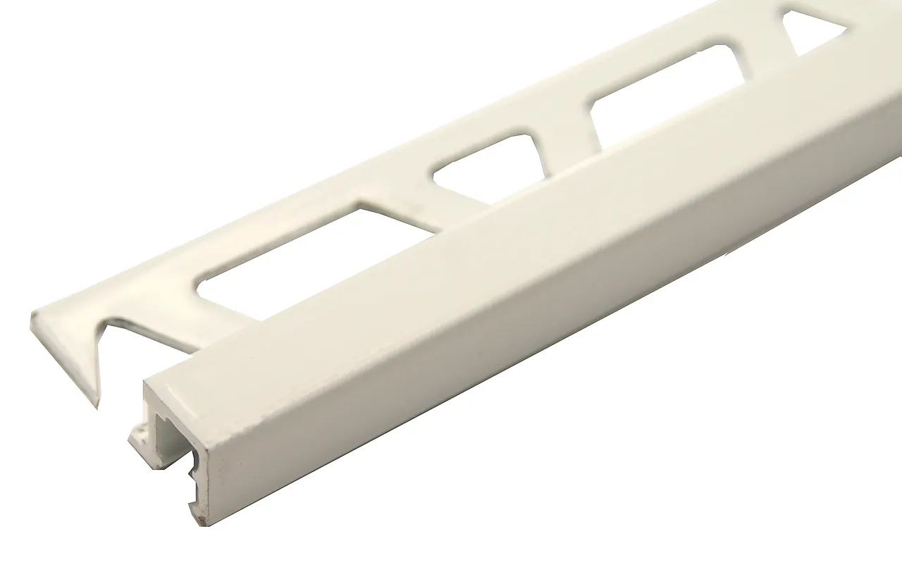 Hjørnelist firkant 8mm hvit alum