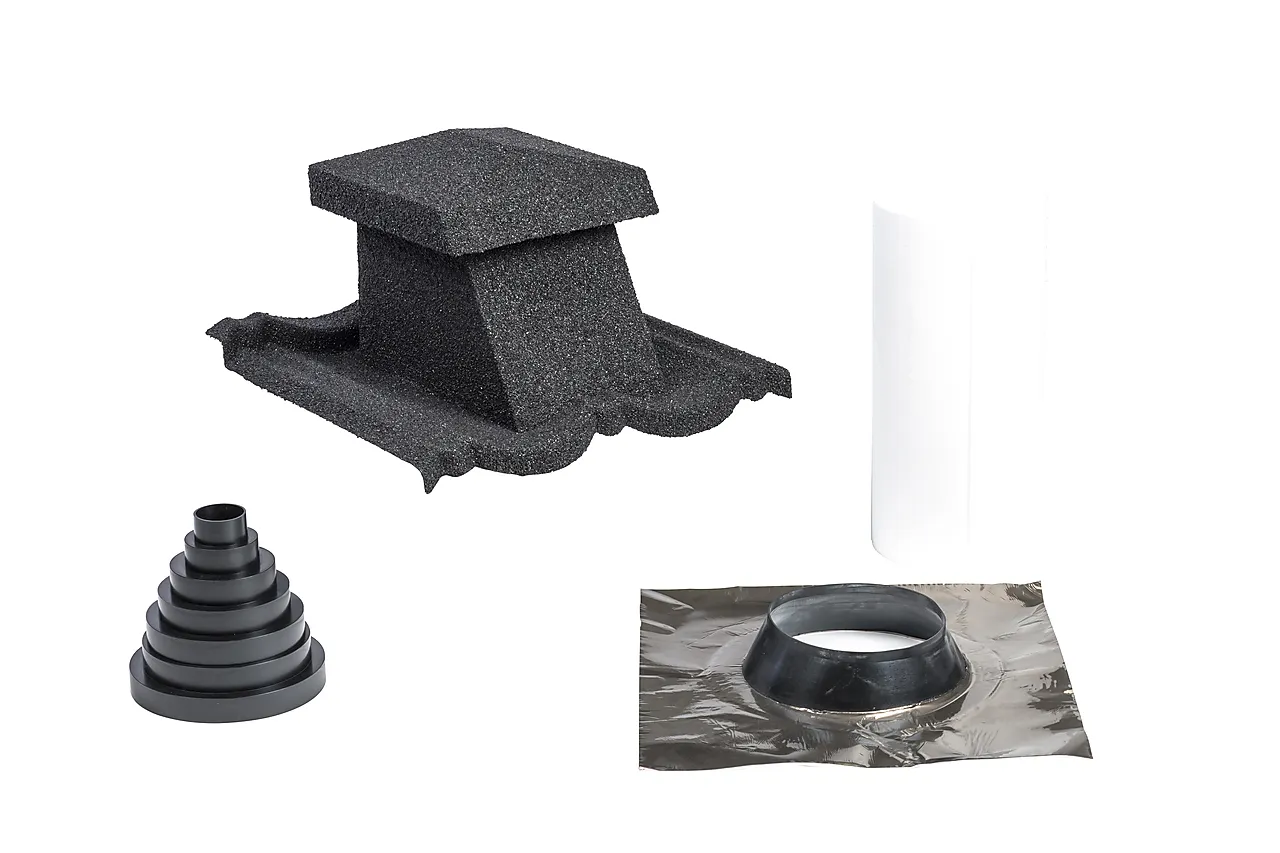 Kombilufter 10-50 stål sort isola inkl takmansjett Kombilufter 10-50 stål sort isola inkl takmansjett