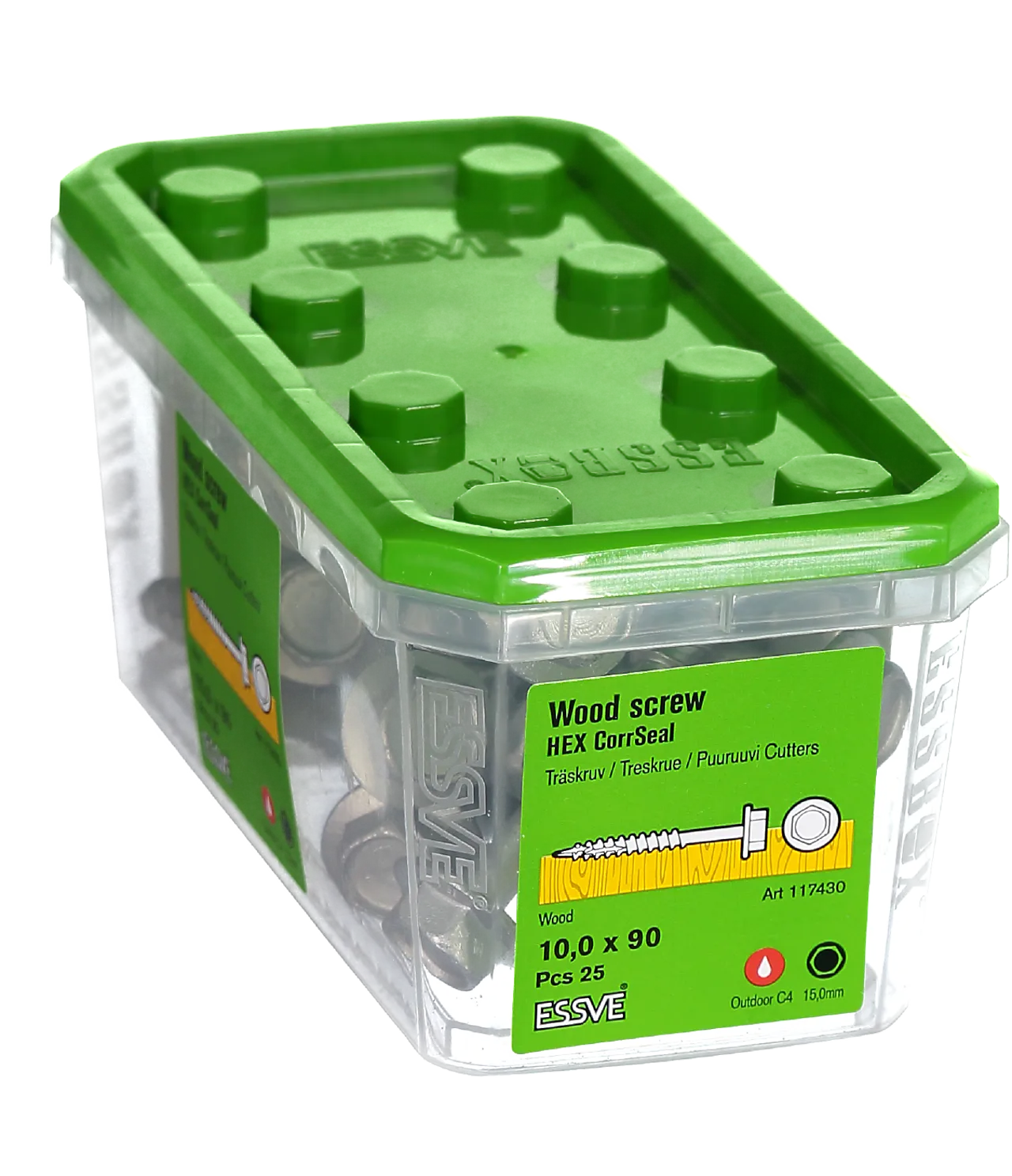 Treskruer corrseal sekskant 10x90 mm 25 stk null - null - 2 - Miniatyr