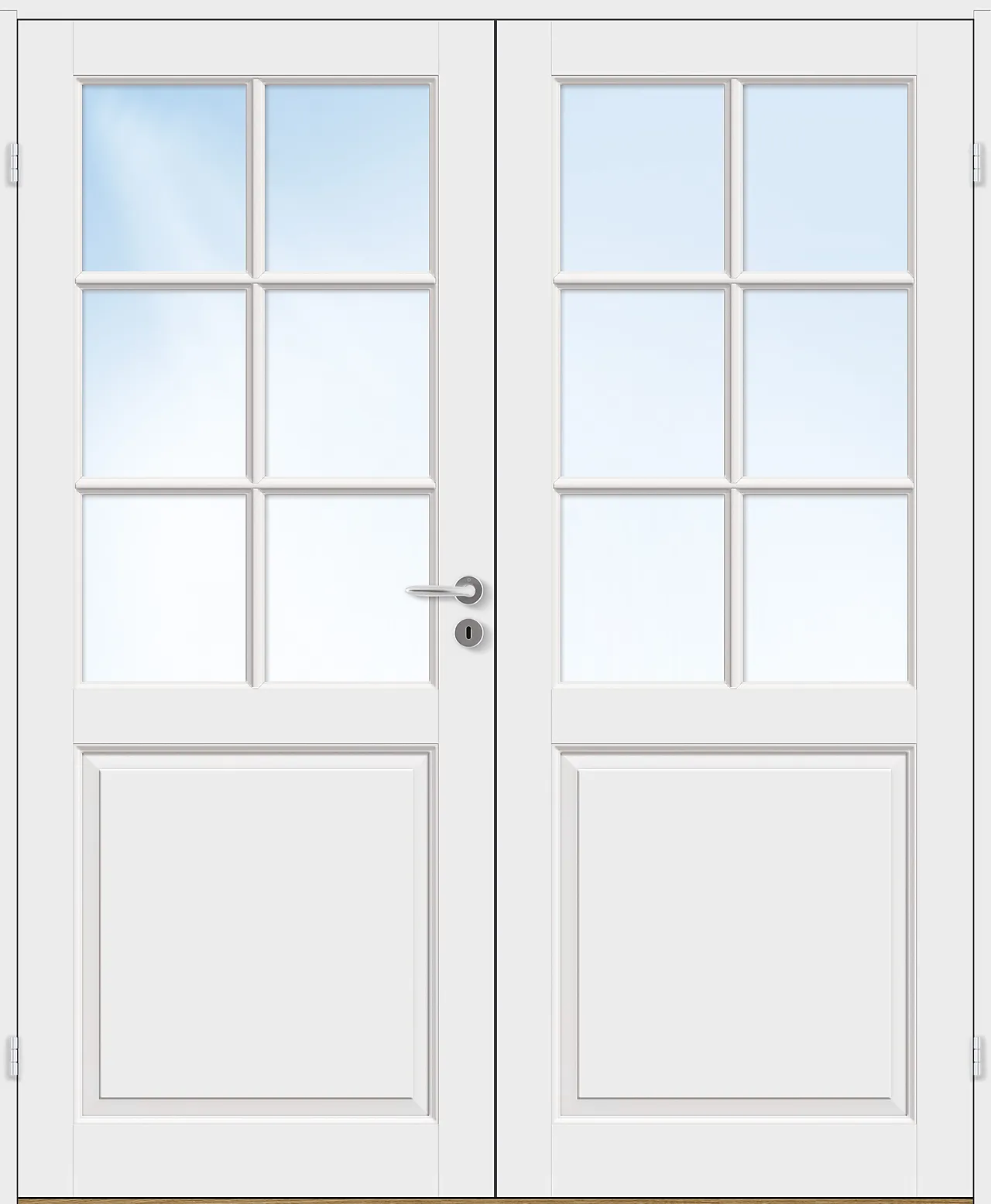 Dobbel innerdør Jonas halvglass hvit 153x210 cm Dobbel innerdør Jonas halvglass hvit 153x210 cm