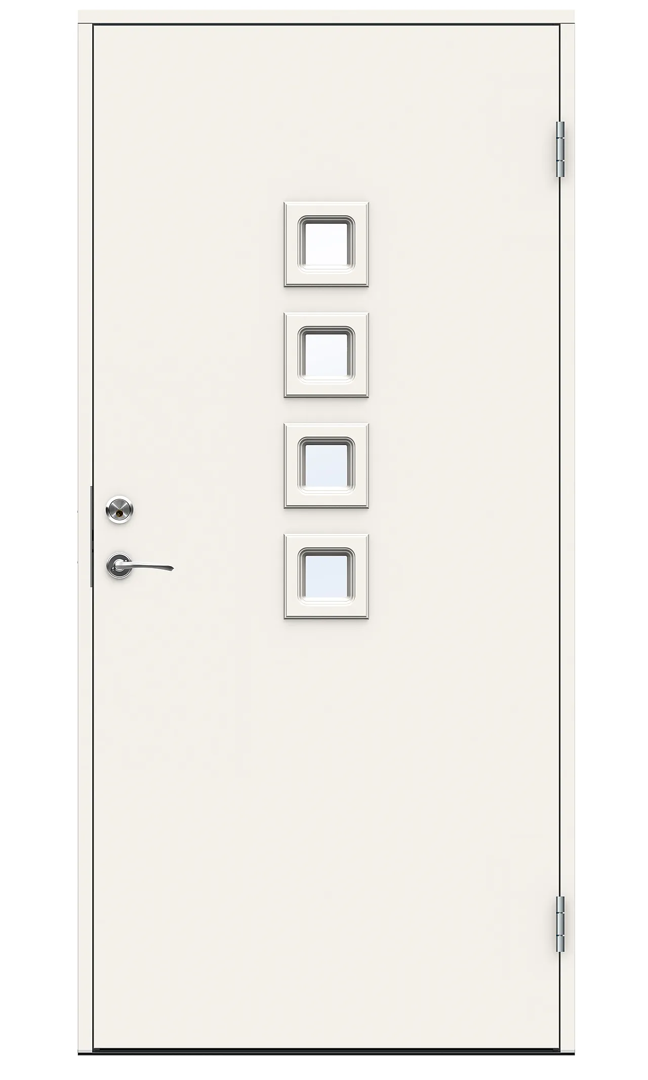 Michigan ytterdør med glass 90x210 cm venstrehengslet hvit