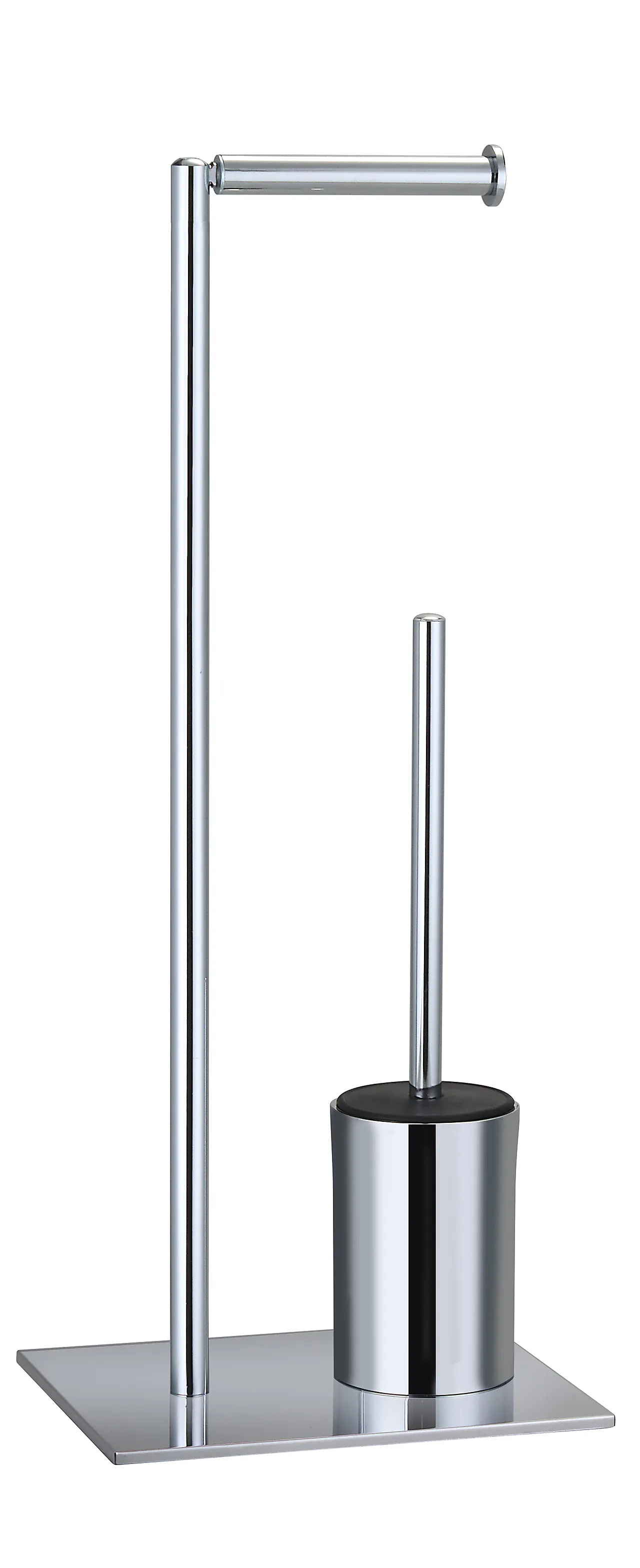 Toalettpapir- og res.rh m bør krom reserverullholder med børste