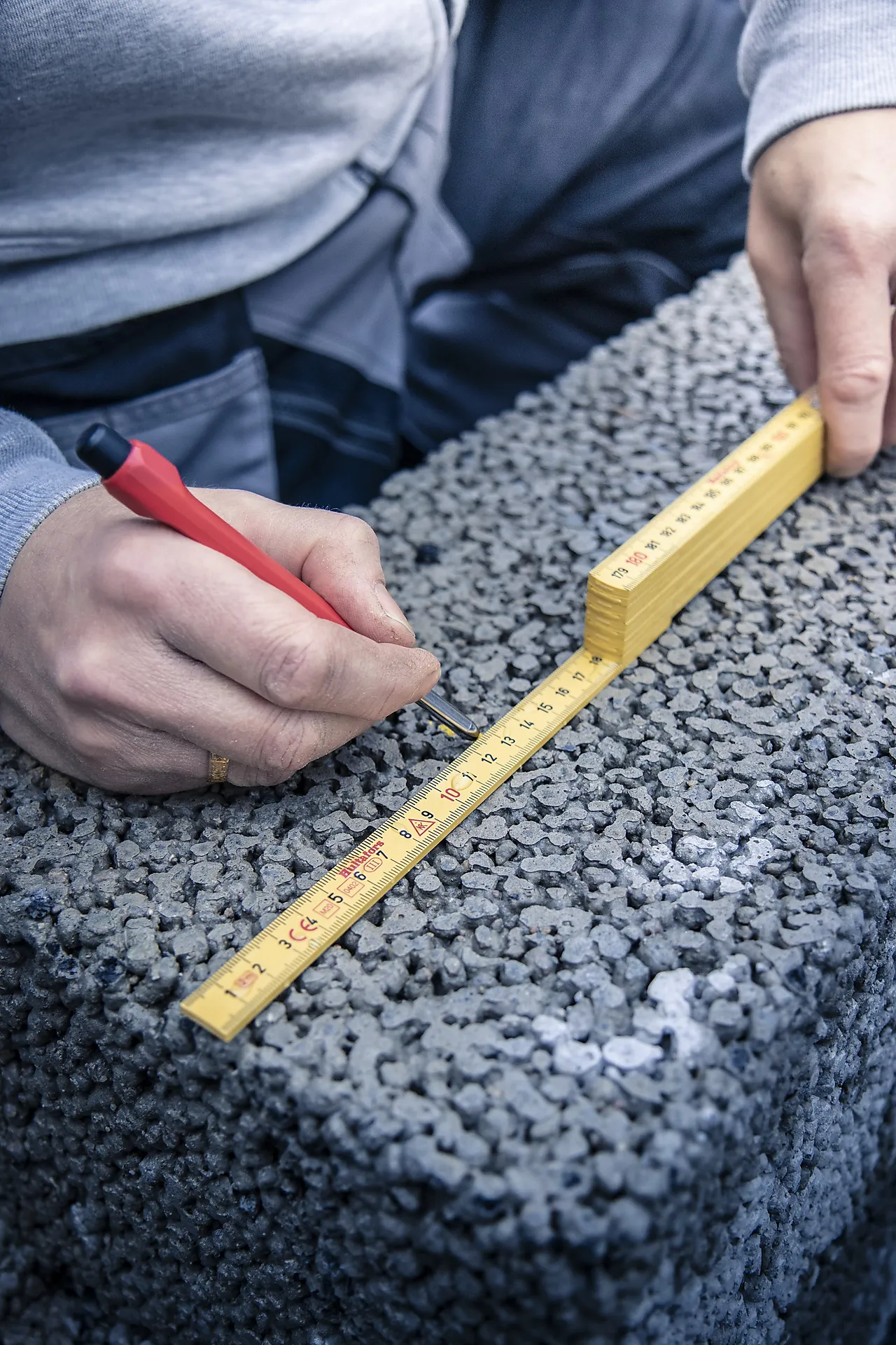 Meterstokk glassfiber gul null - null - 3 - Miniatyr