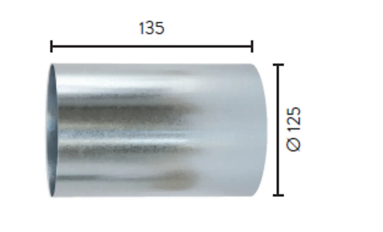 Forlenger til foringsstuss Ø125 mm 100 mm null - null - 2 - Miniatyr