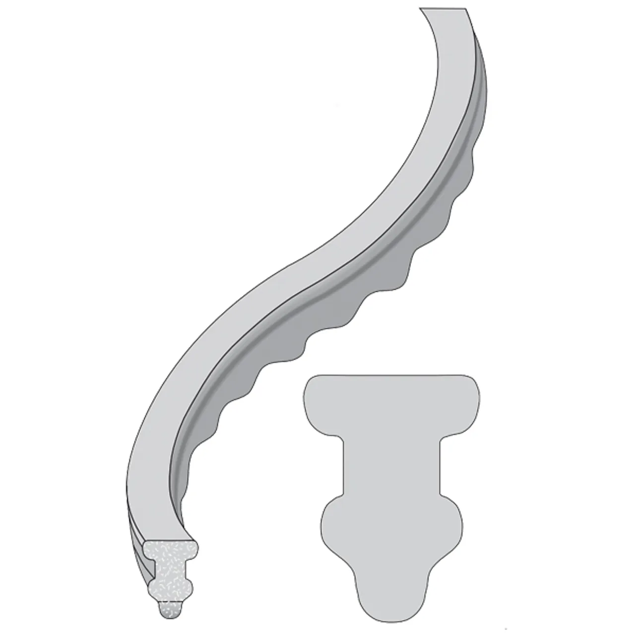 Fiberål betong med nupper 90 x 800 mm Fiberål betong med nupper 90 x 800 mm