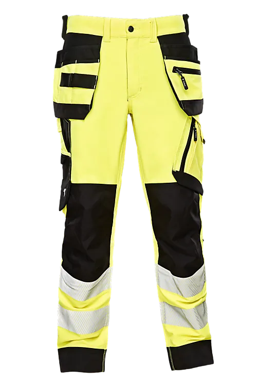 Bukse Hi-Viz kl. 2 gul/sort str 52