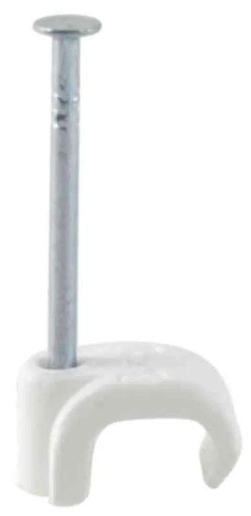 Klammer til rund ledning hvit 3-5 mm 20 stk