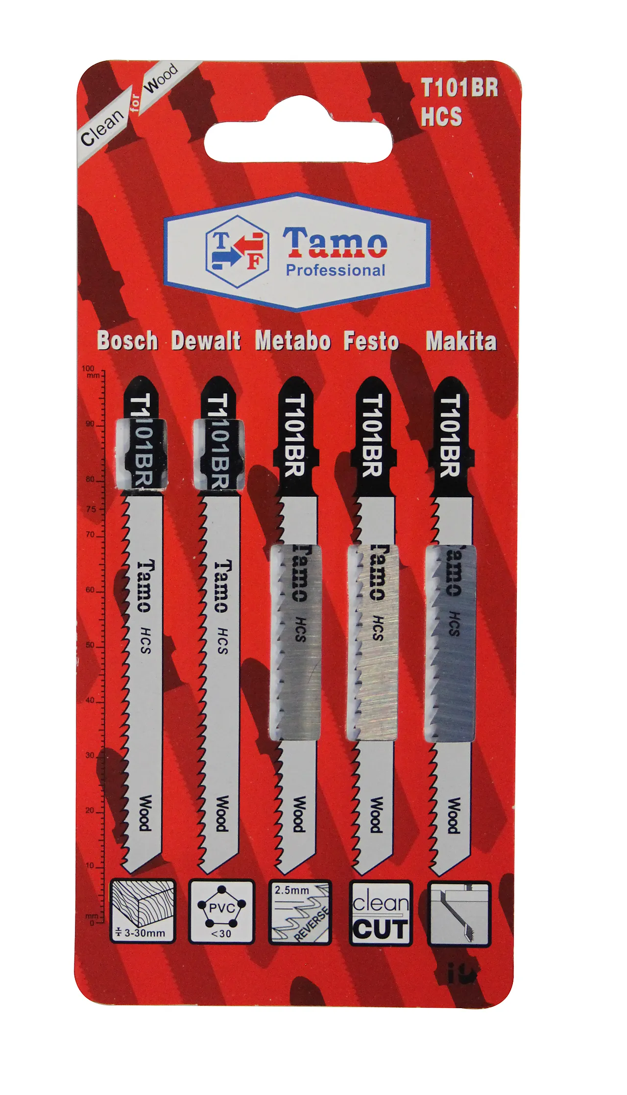 Stikksagblad for tre/plast 75 mm