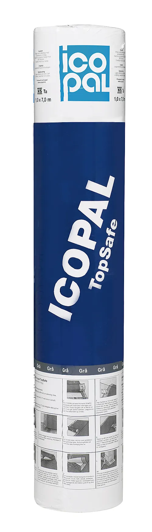 Overlag Topsafe 1x7 meter grå