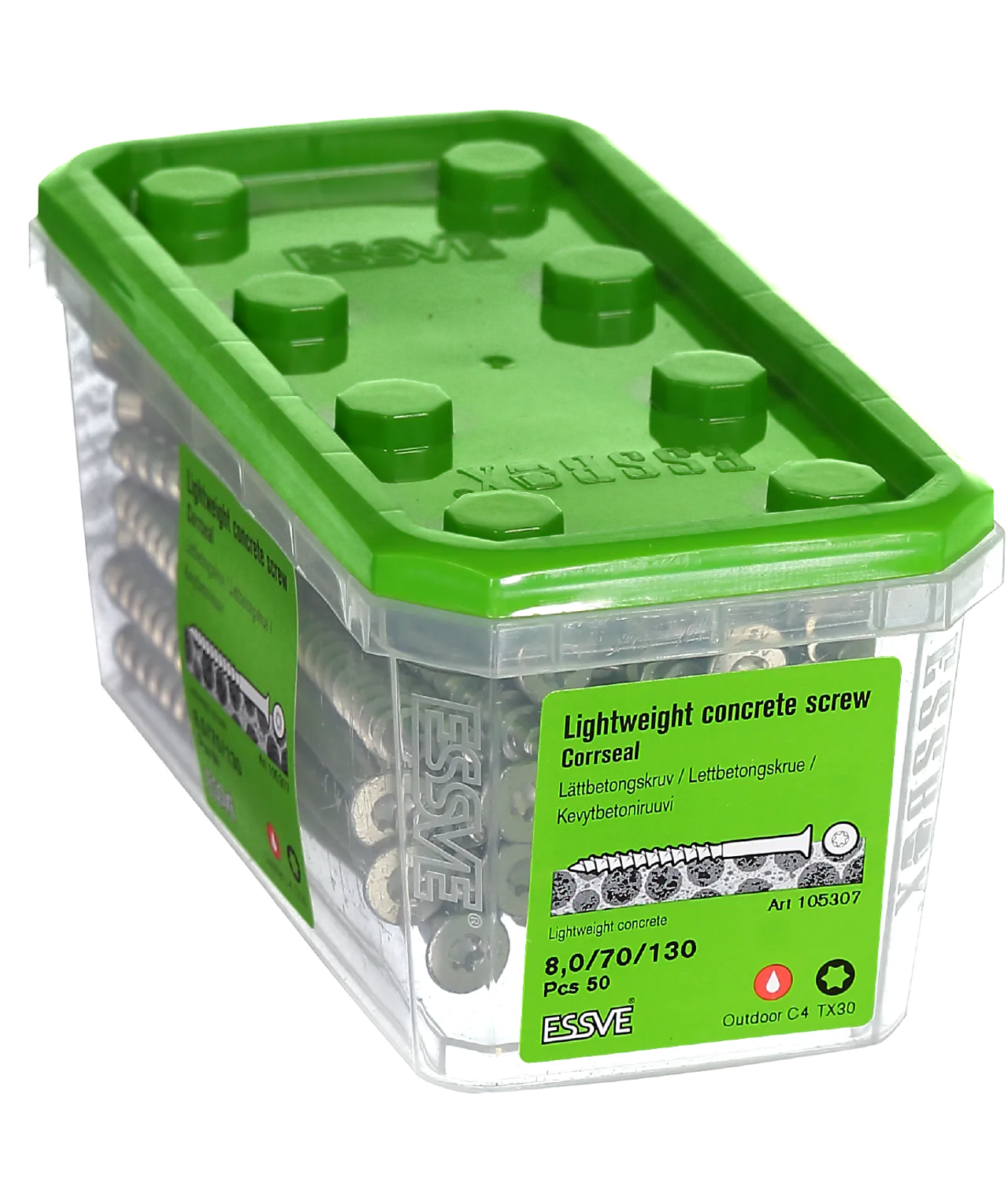 Lettbet.skrue sh 8x130 cs a-50lettbetong senkhode corrseal Lettbet.skrue sh 8x130 cs a-50lettbetong senkhode corrseal