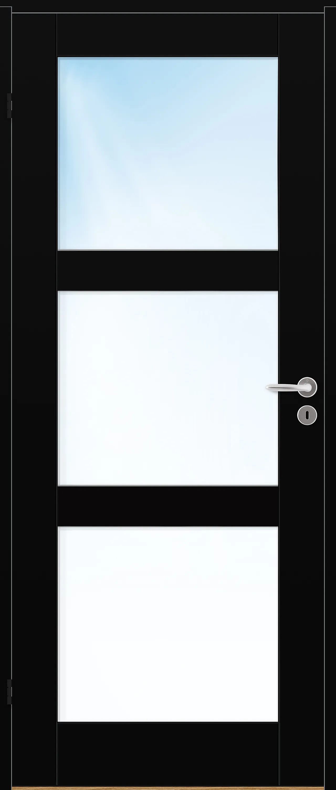 Innerdør Stil 3 med glass svart 80x210 cm