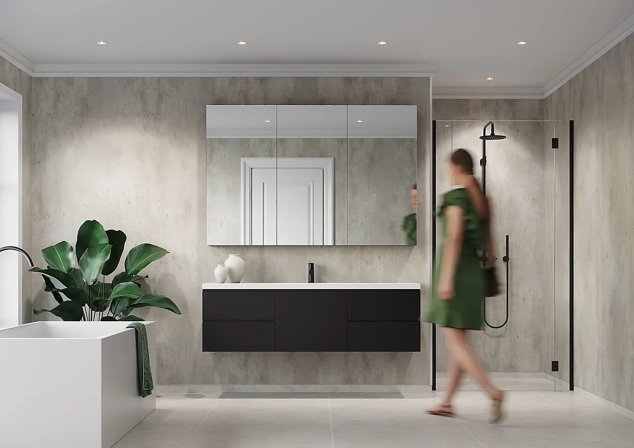 Baderomsplate cracked cement 10x620x2400 mm null - null - 2 - Miniatyr