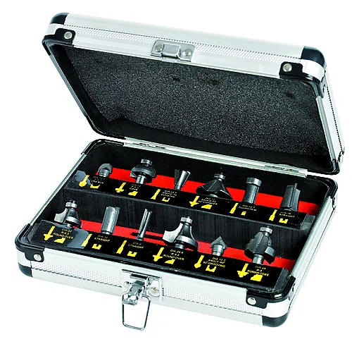 Fresestålsett hardmetall a12 hikoki aluminiumskoffert