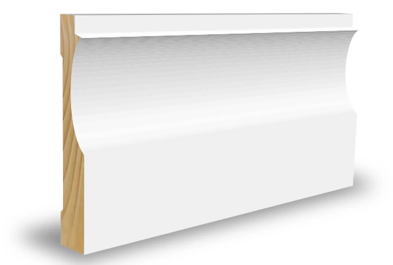 Gulvlist furu profilert CW243 hvit bomull S0502-Y 15x70x4400 mm