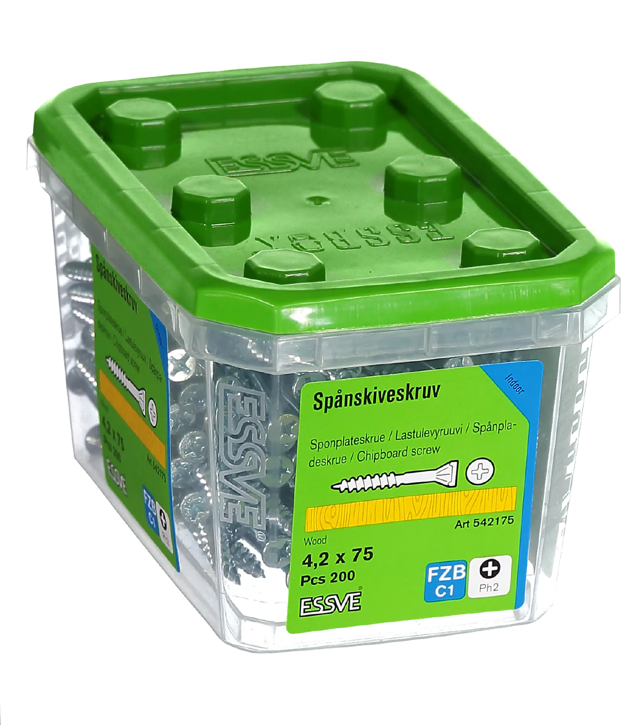 Sponplateskrue innvendig 4,2x75 fzb blankforsinket 200 stk null - null - 2 - Miniatyr