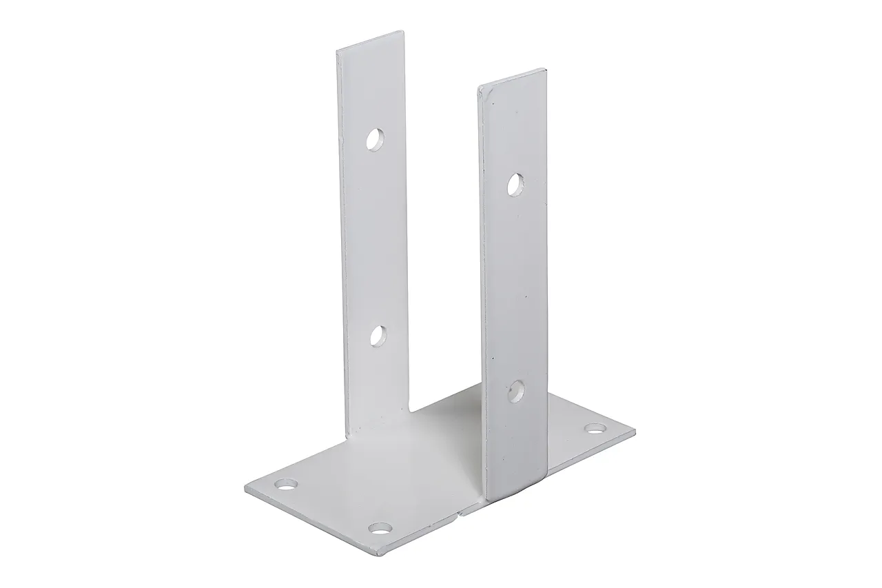 Stolpefot m/plate hvit 90 mm Stolpefot m/plate hvit 90 mm