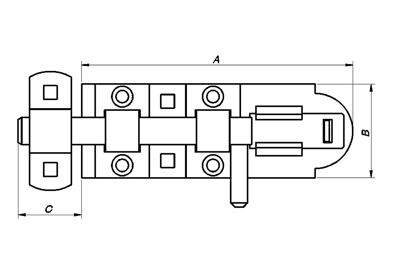 Skåte bolt låsbar 132 mm elforzinket null - null - 2 - Miniatyr