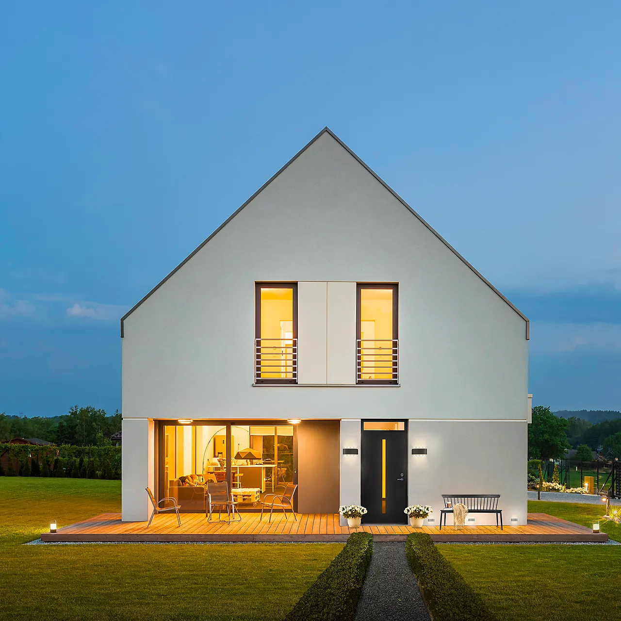 Ytterdør Forus 05 mørk grå høyre 110x210 cm null - 110x210 cm - 3 - Miniatyr