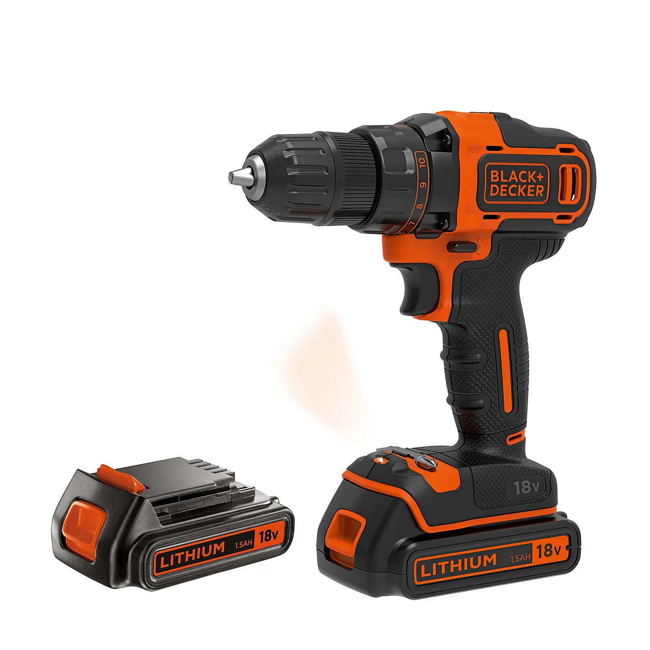 Black+Decker drill 18V BDCDD186KB inkl/ 2 batterier null - null - 3 - Miniatyr