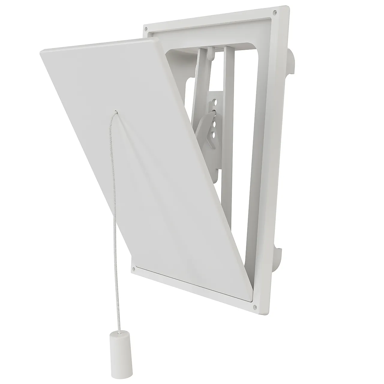 Klaffventil innvendig 125 x 125 mm hvit