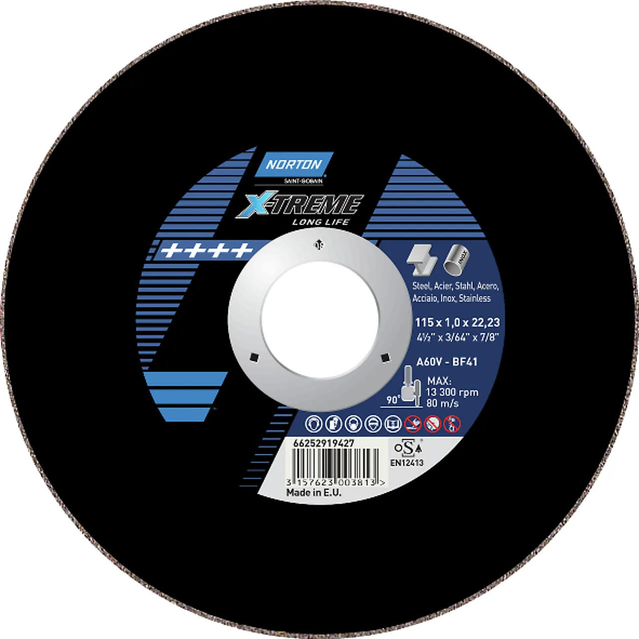 Kappeskive stål 180x2,0mm nx norton x-treme life metal-inox