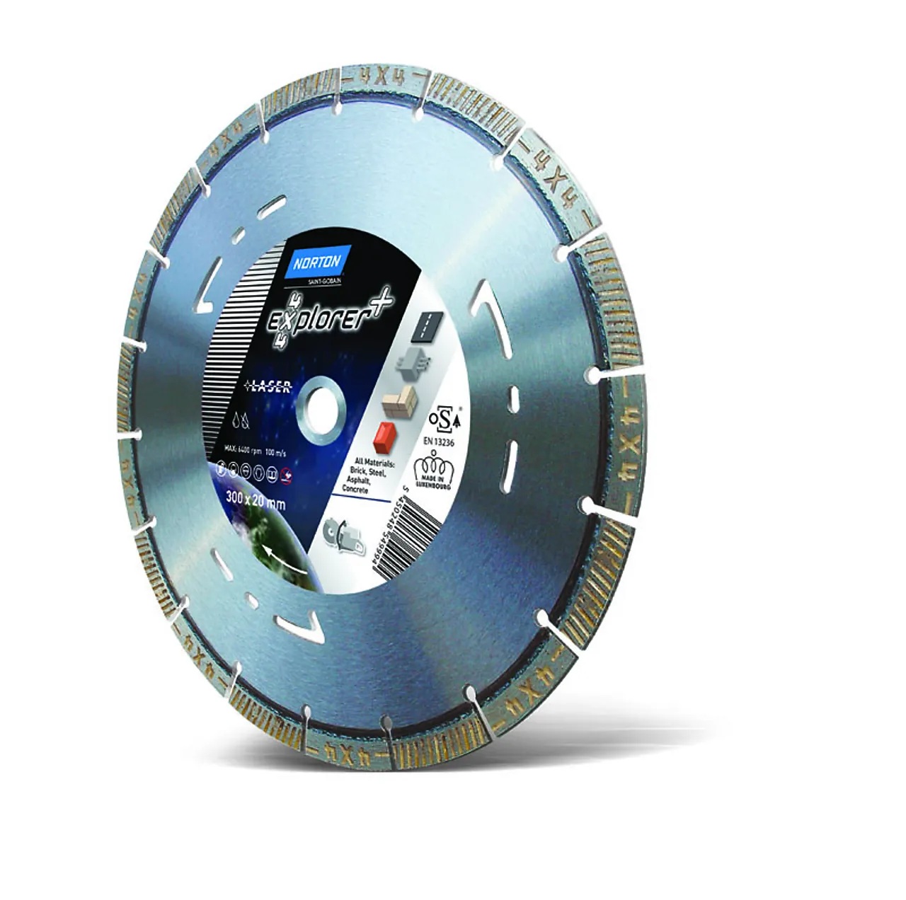 Diamantblad 4x4 explorer+180x22 stein, betong, stål, asfalt, leca