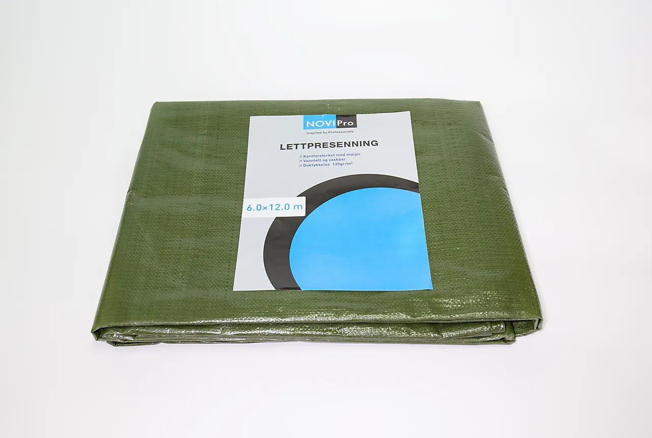 Presenning grønn 6x12 meter 130 gr/m2