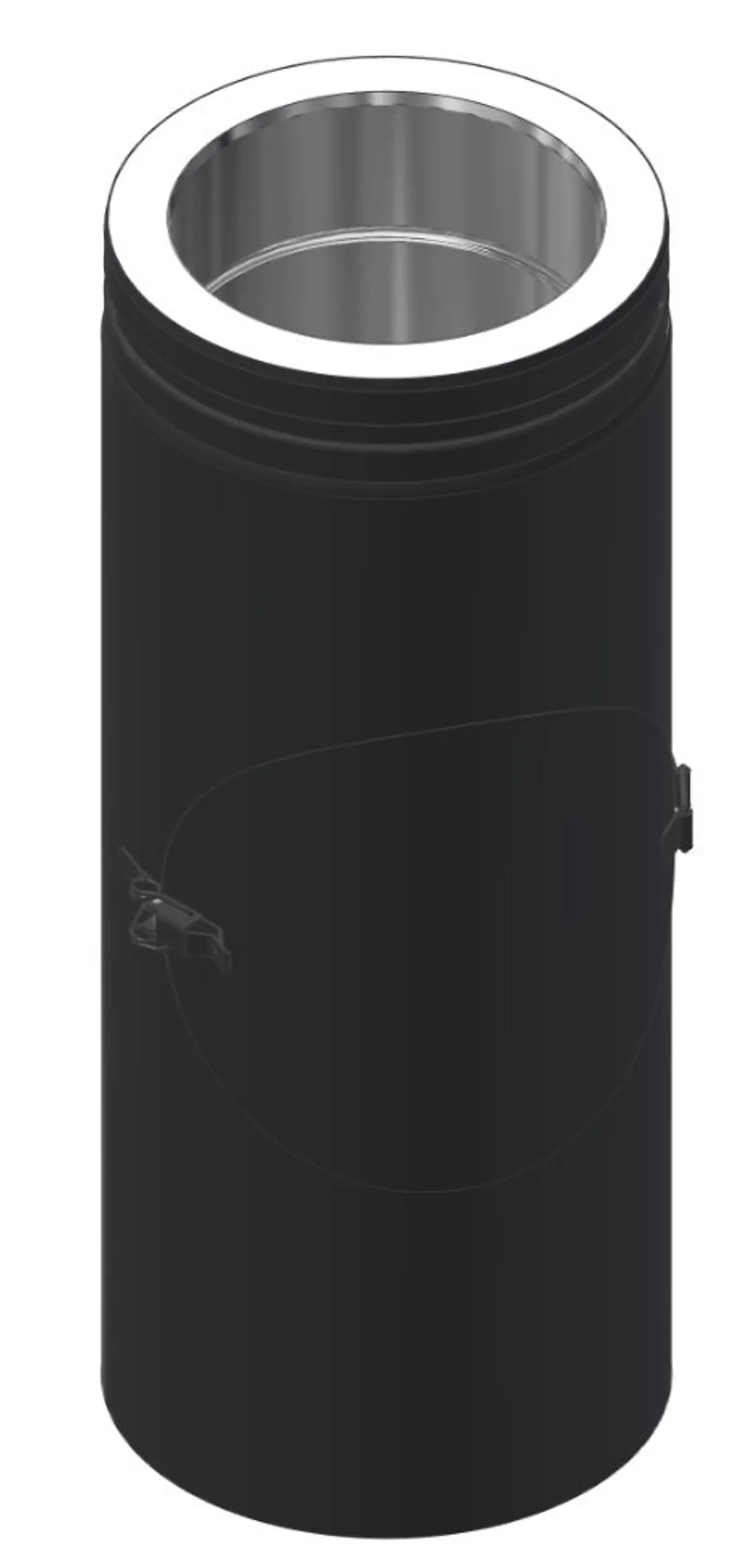 Feielukerør 455mm ø150 sort pms50 helisolert