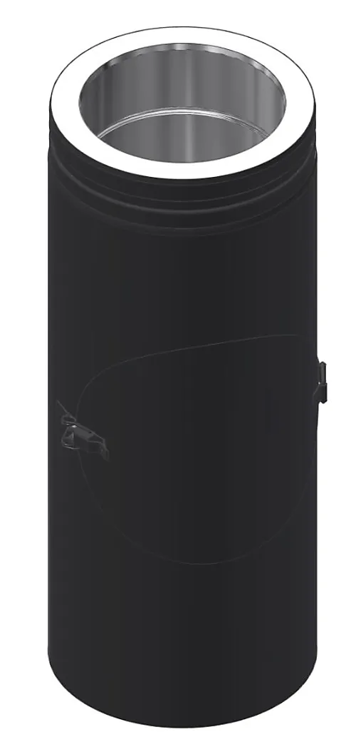 Feielukerør 455mm ø150 sort pms50 helisolert
