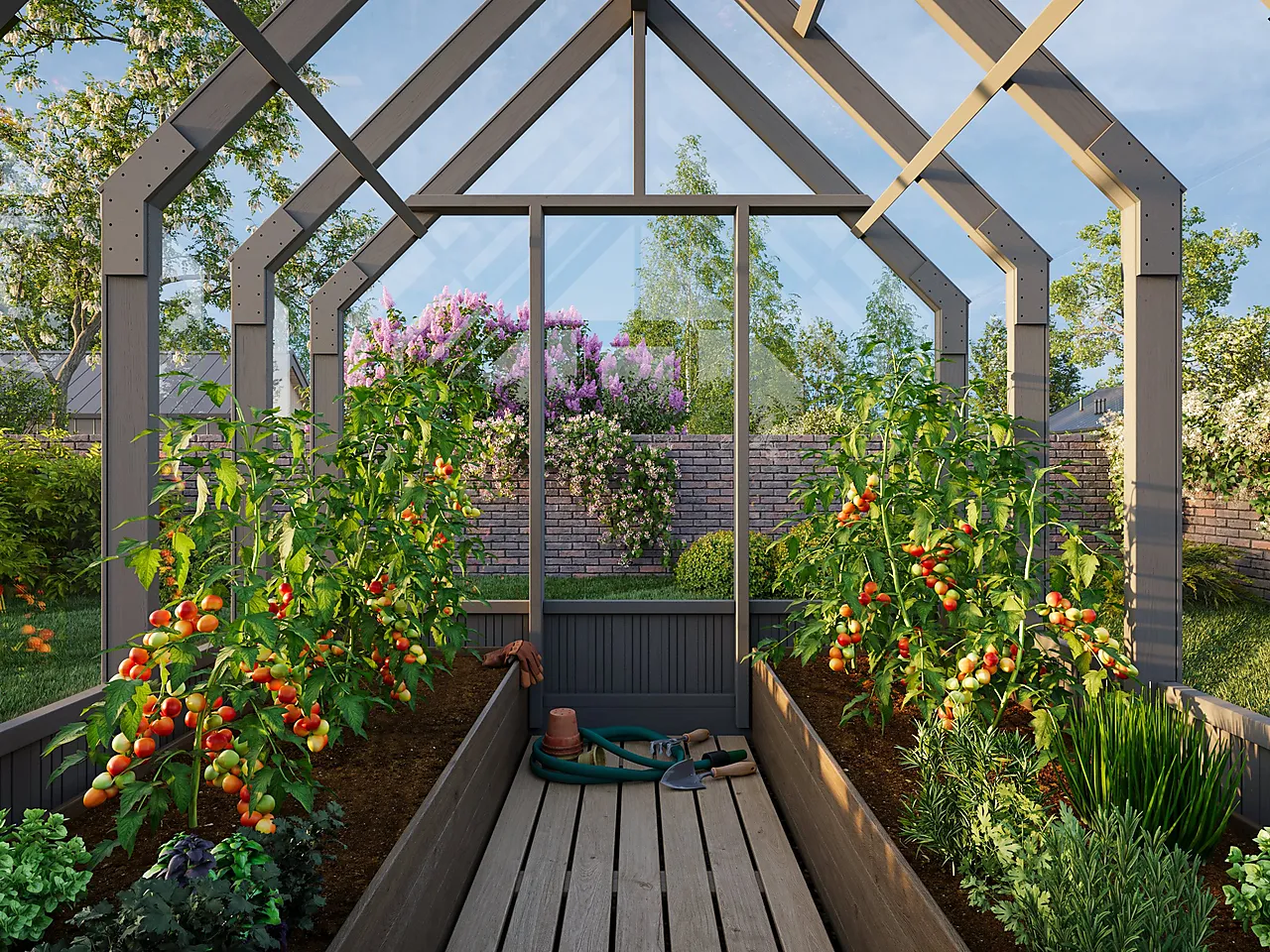 Veksthus Palmako Emilia 5,4 m2 gråmalt null - null - 2 - Miniatyr