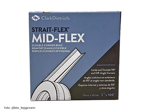 Gips hjørnebeskytter mid-flex 76mm 76mmx30,5m/rul 10rul/kart