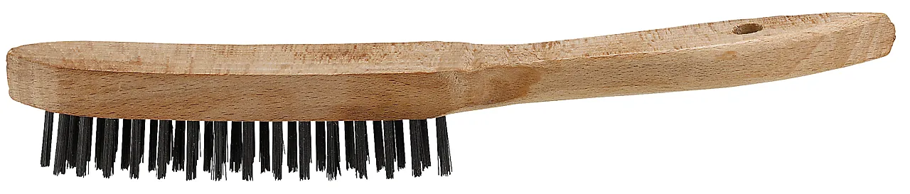 Stålbørste hånd 2-rad stål tre