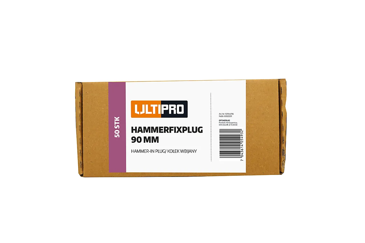 Hammerfixplug til våtromsplater 90 mm 50 stk null - 90 - 2 - Miniatyr