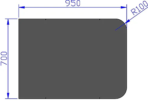 Gulvplate peis stål sort 700 x 950 mm