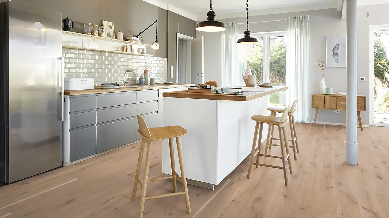 Parkett 1-stav eik hvit vivo pl181 børstet/oljet null - null - 2 - Miniatyr