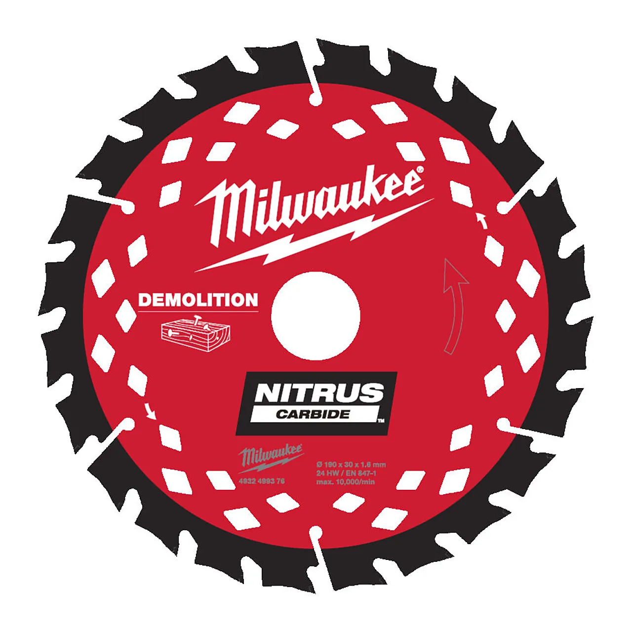 Milwaukee sirkelsagblad W+N 190x30x1,6x24 mm Milwaukee sirkelsagblad W+N 190x30x1,6x24 mm