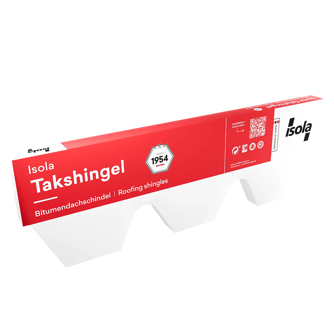 Takshingel skrå teglrød